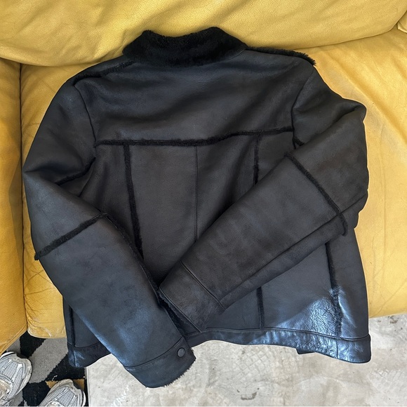 Escada Women's Black genuine lamb leather and Shearling Jacket - Picture 5 of 5